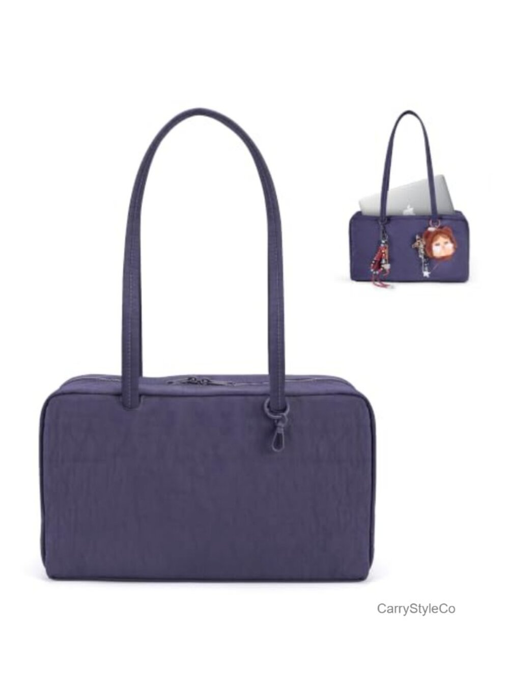 Nylon Bowler Bag for Women Lightweight 13" Laptop Shoulder Tote